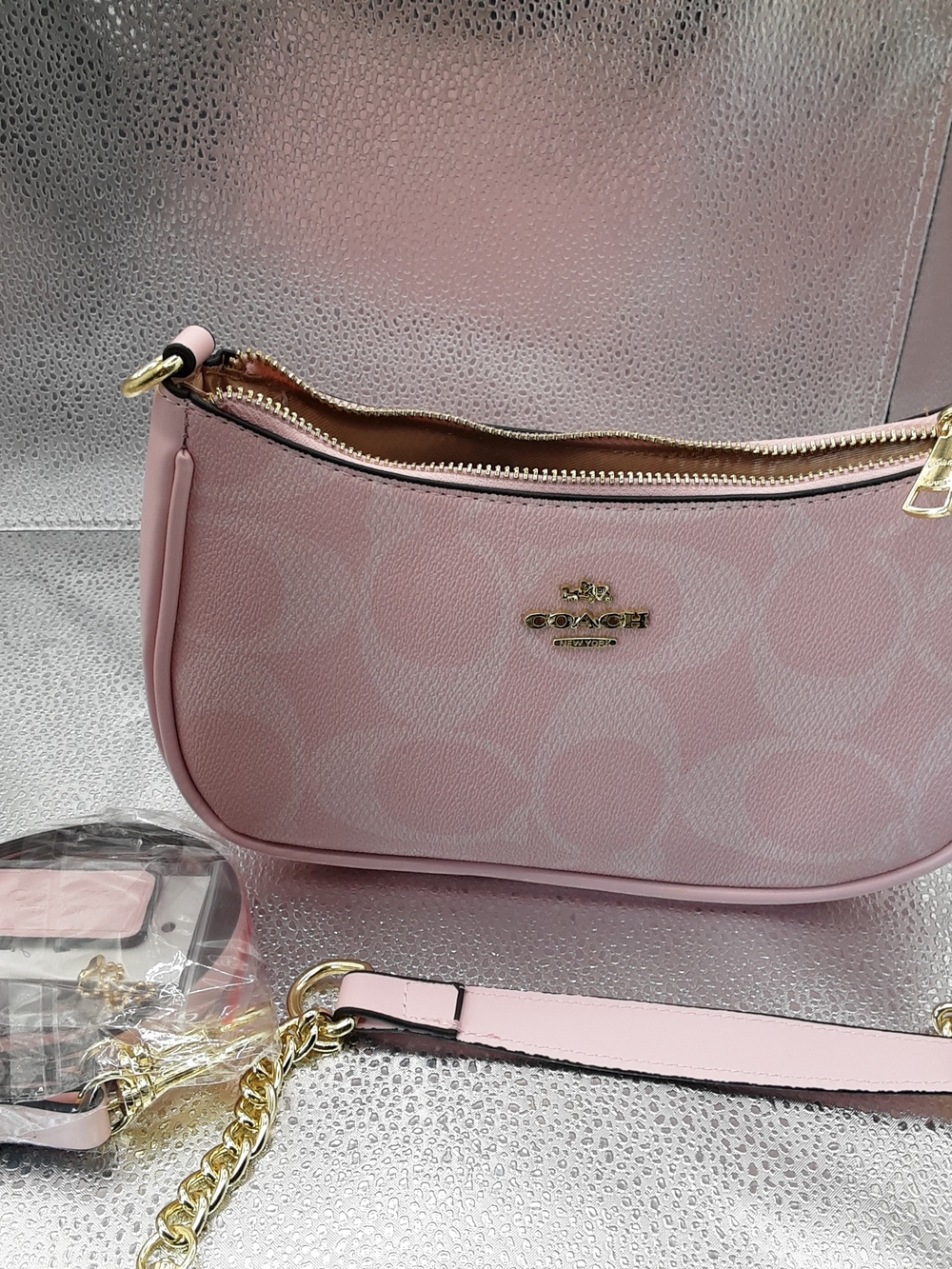 Coach Teri Shoulder Bag in Signature Canvas (Powder Pink)